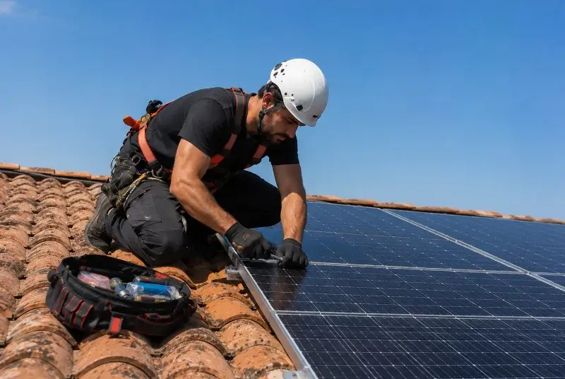 Maintenance et monitoring de panneaux solaires à Mondavezan